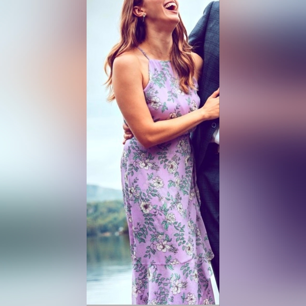 Lush Lavender Floral Spring Maxi Dress